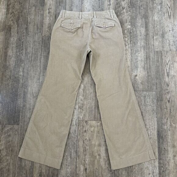 Vintage GAP Y2K Size 6 Tan Boot Cut Flare Low Rise Stretch Corduroy Pants 30x30 - Picture 2 of 15